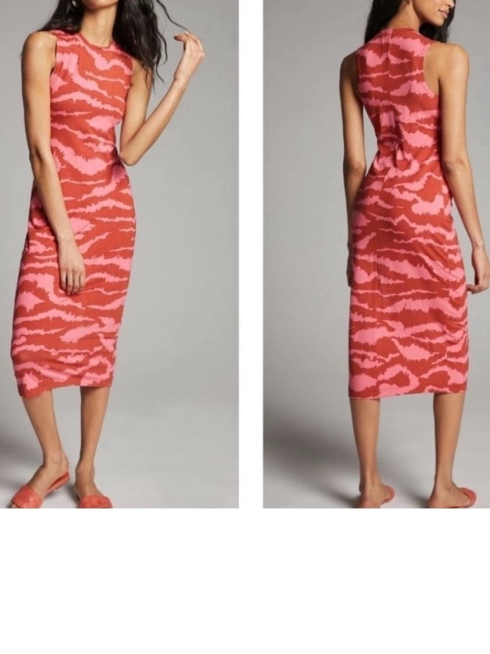 Anthropologie Corey Lynn Calter Nicolette Midi Dress Size Small Pink Hues Multi